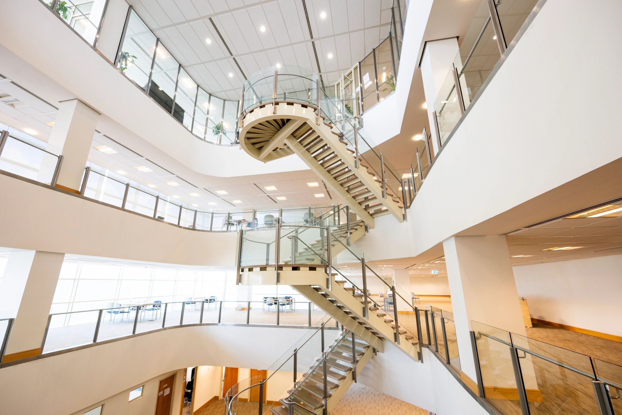 Clean commercial facility interior with polished common areas