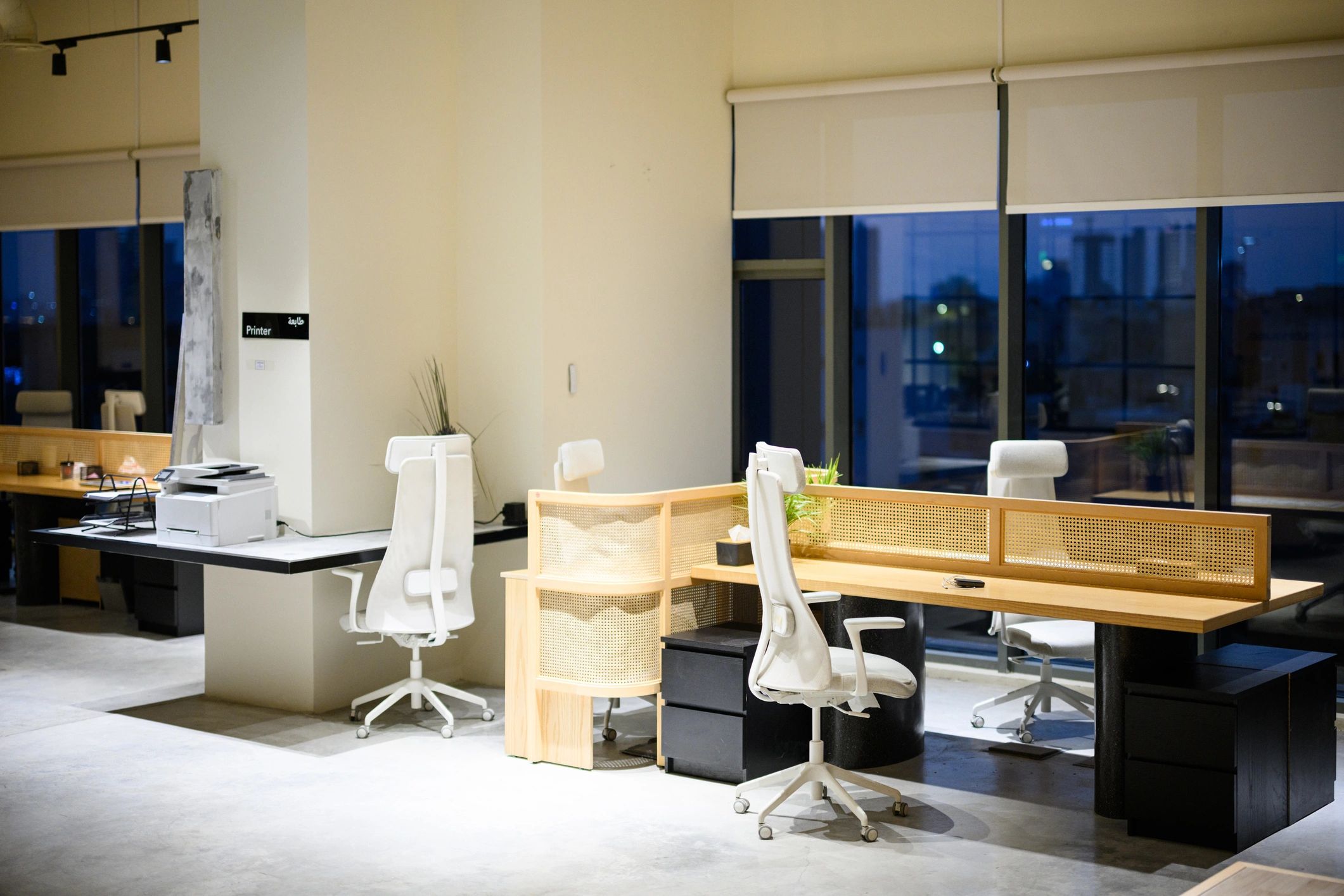 Clean contemporary office interior showing a well-maintained facility